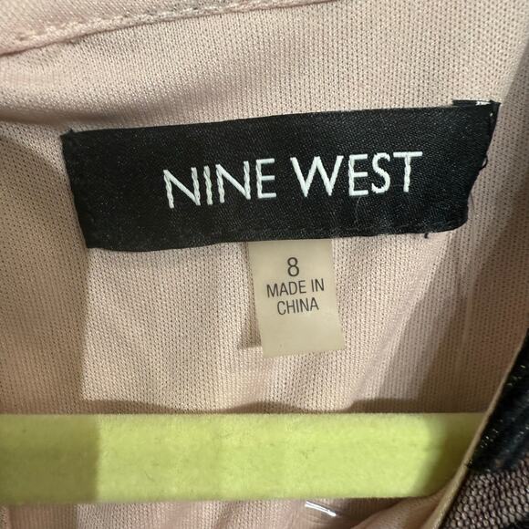 Nine West Black Polka Dot Sheer Knee Length Shift Dress Sz 8 NWT - Picture 5 of 13